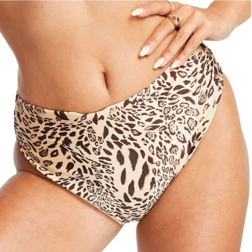 Topshop Animal Print Bikini Bottoms (NWOT)